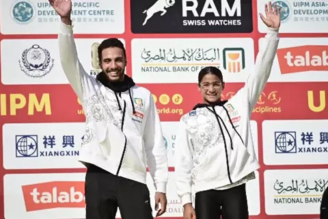 فريدة خليل ومهند شعبان يتوجان بذهبية الخماسي الحديث